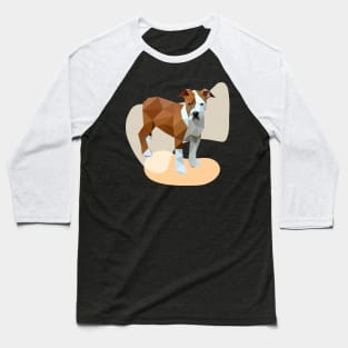 Bull dog Geometric Pet Vector art Low poly Baseball T-Shirt